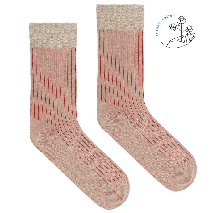 chaussettes rayées cotelées ecologiques