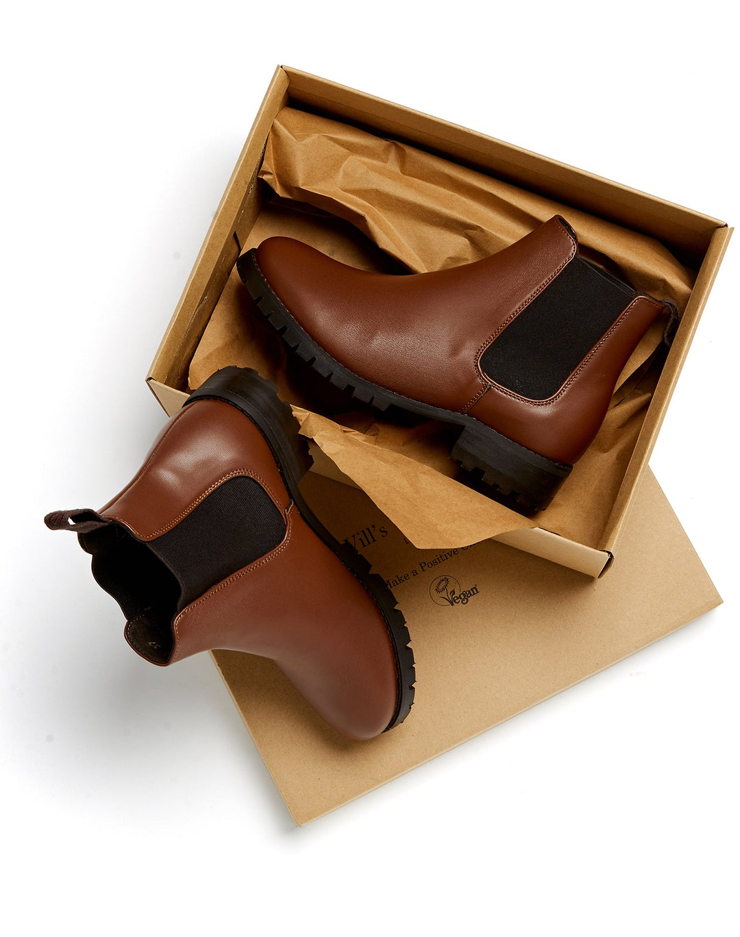 Bottines chelsea marrons avec semelle crantée