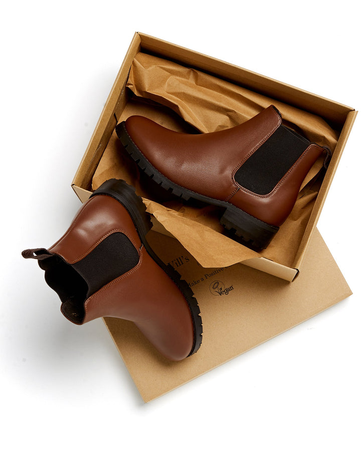 Bottines chelsea marrons avec semelle crantée