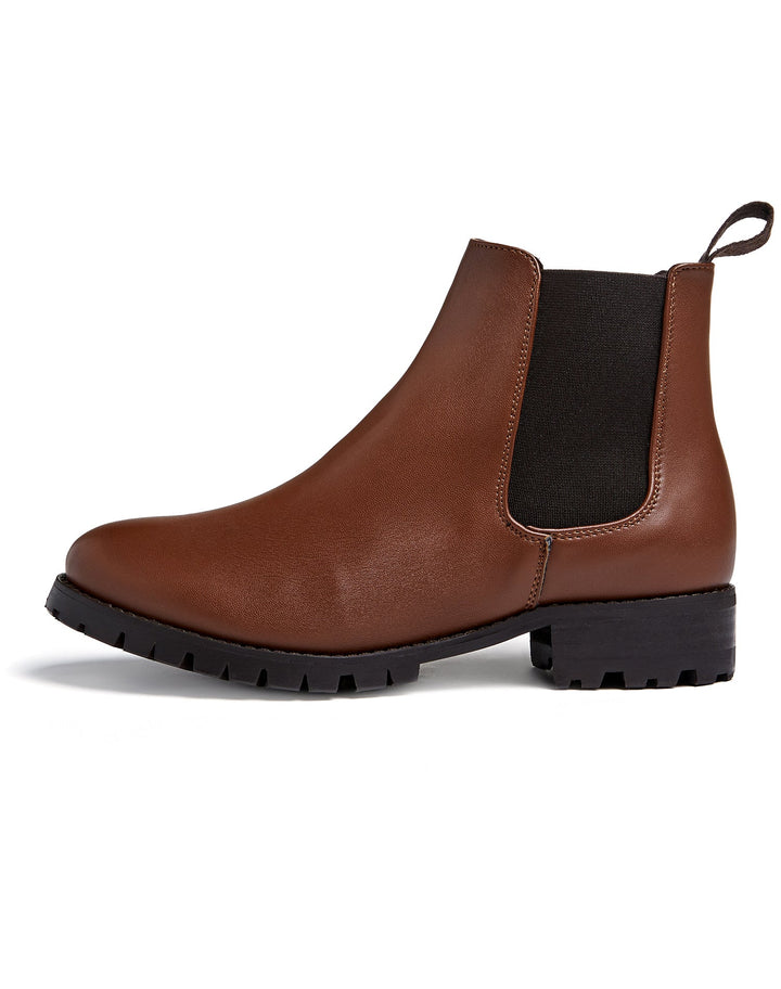 Bottines chelsea marrons avec semelle crantée