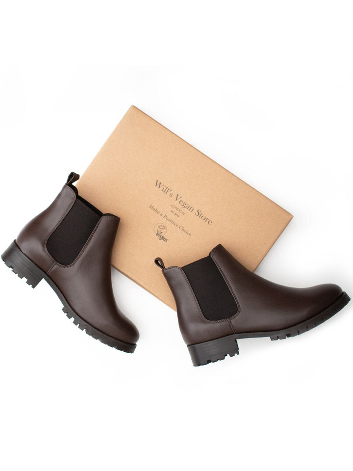 Bottines chelsea marrons avec semelle crantée