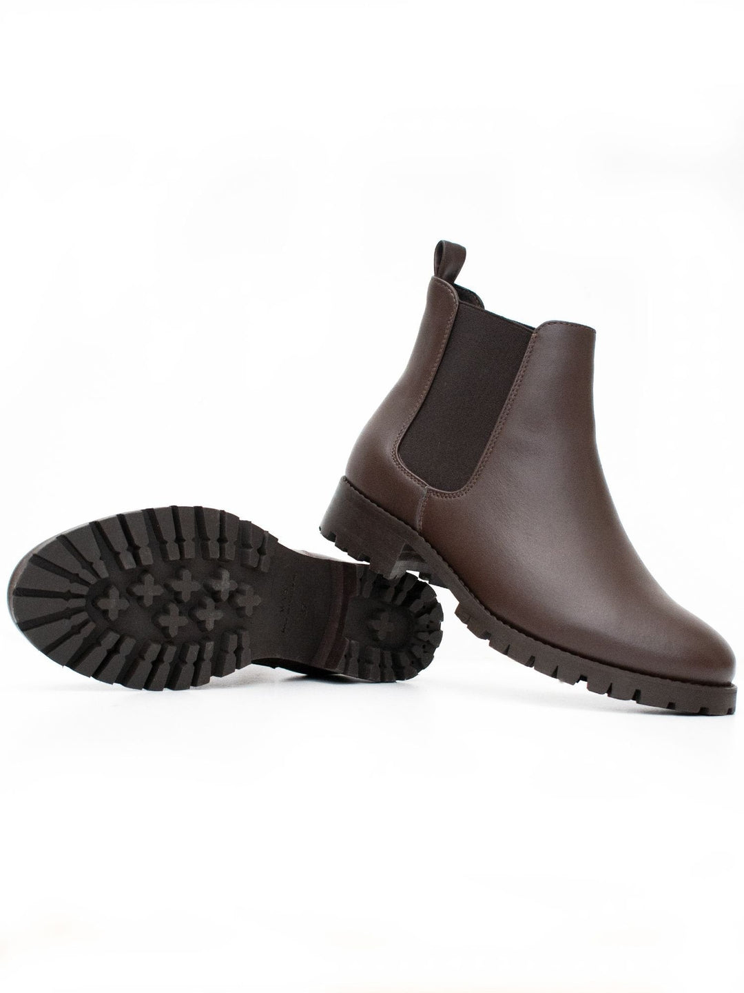 Bottines chelsea marrons avec semelle crantée