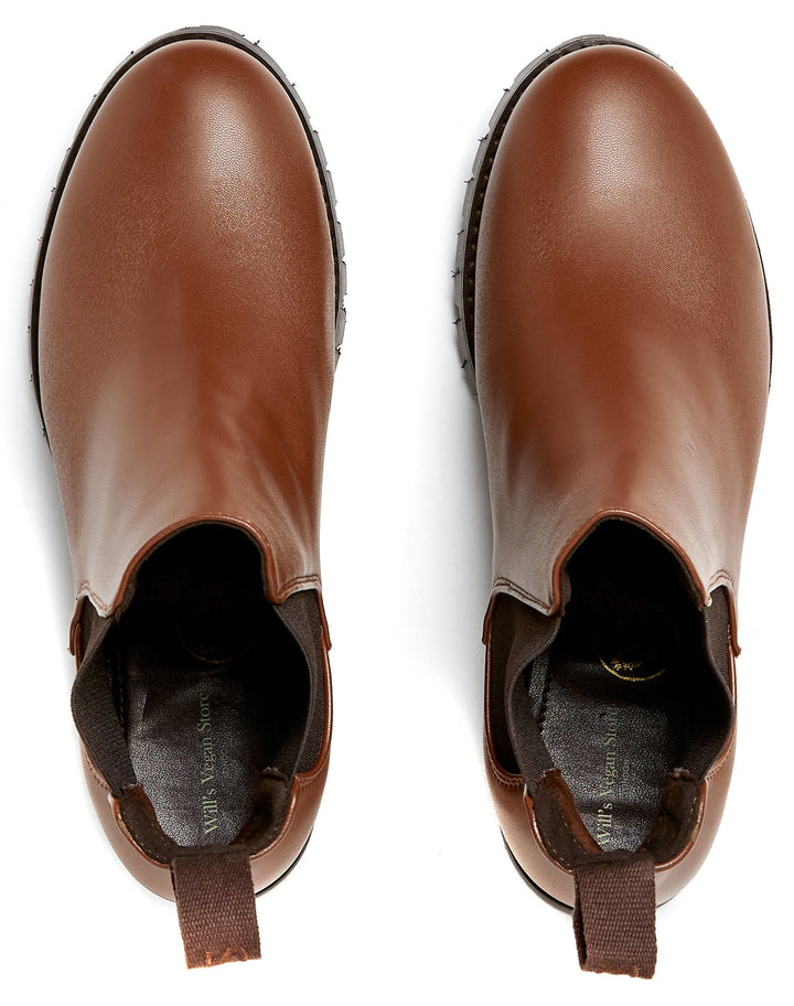 Bottines chelsea marrons avec semelle crantée