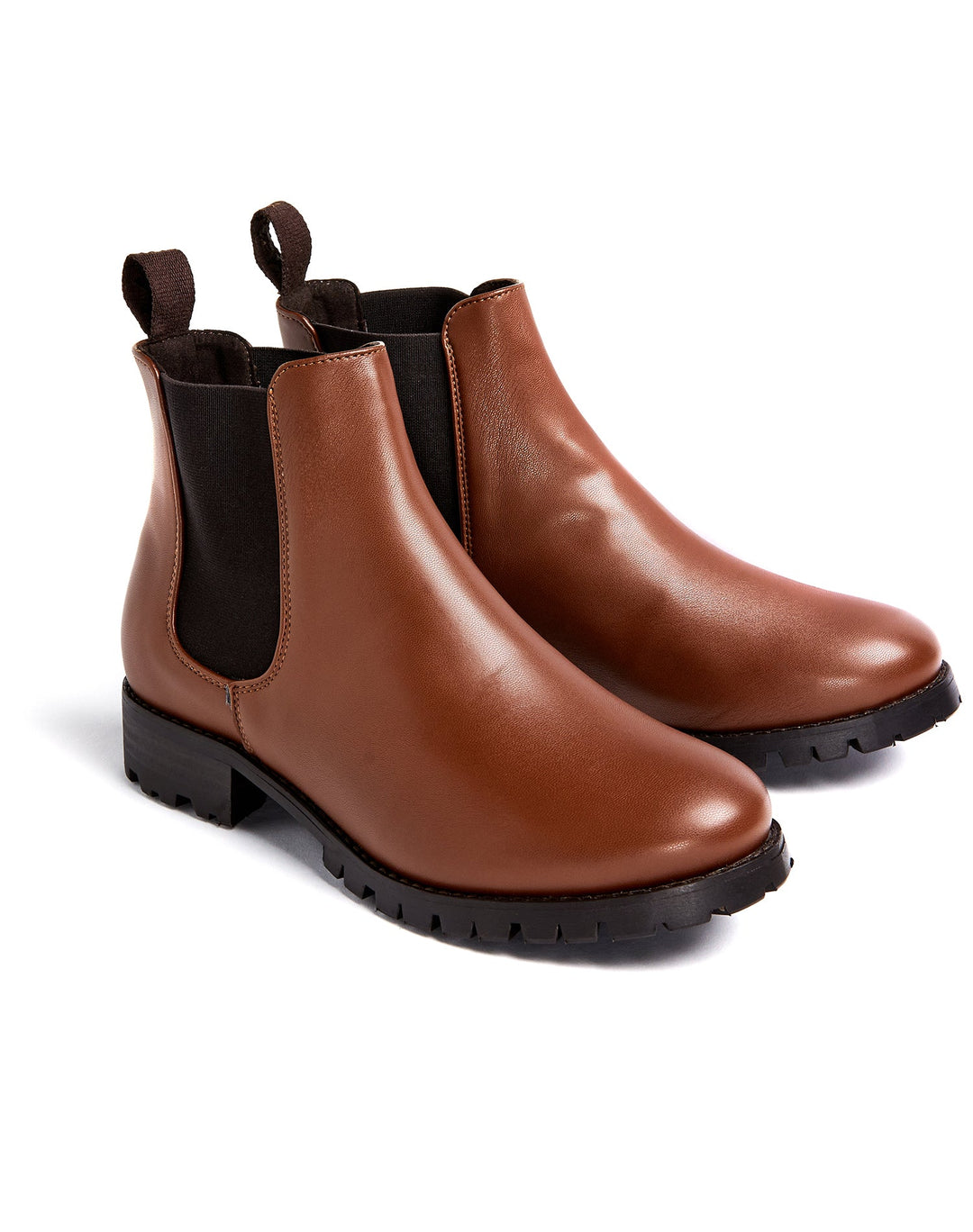 Bottines chelsea marrons avec semelle crantée