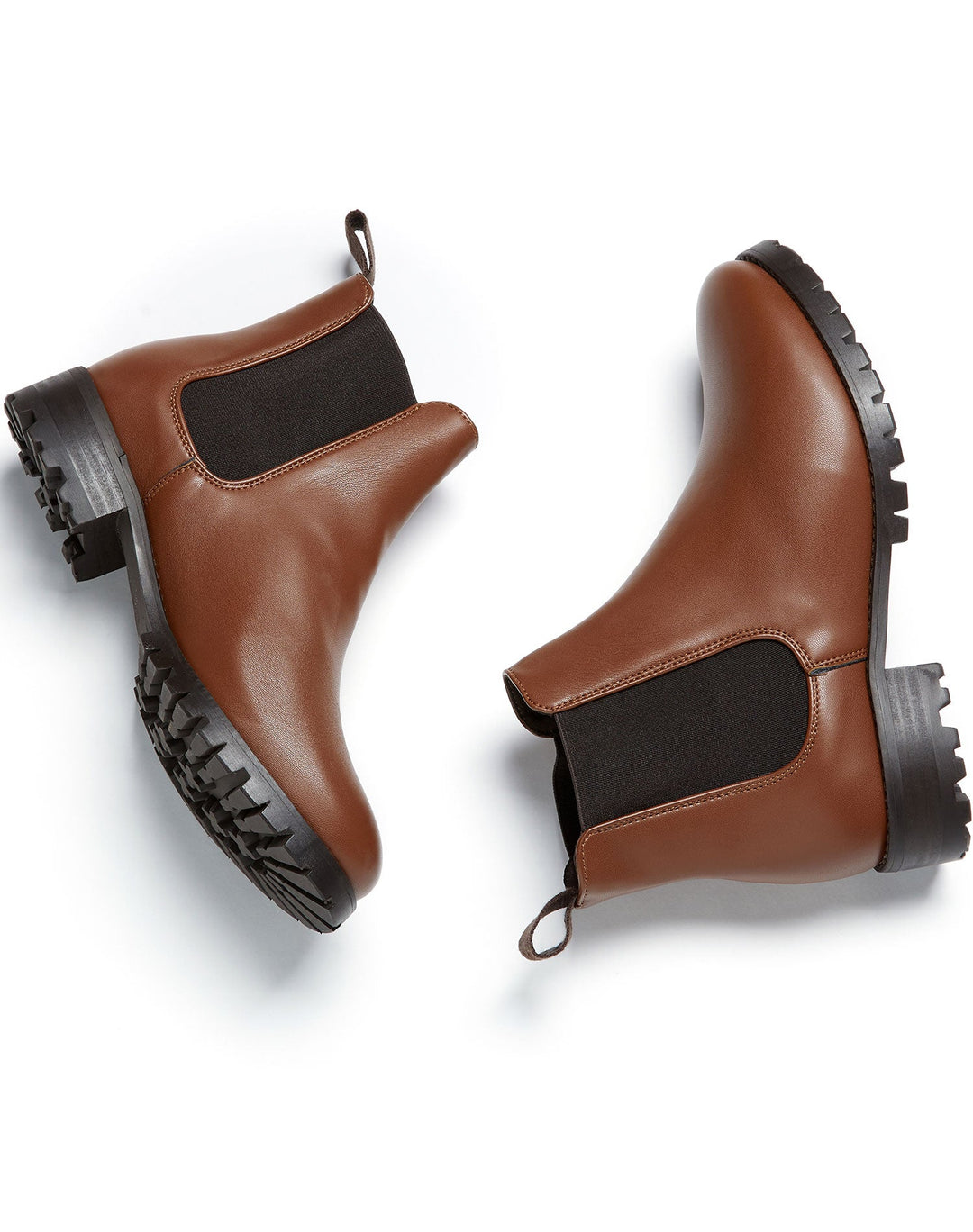 Bottines chelsea marrons avec semelle crantée