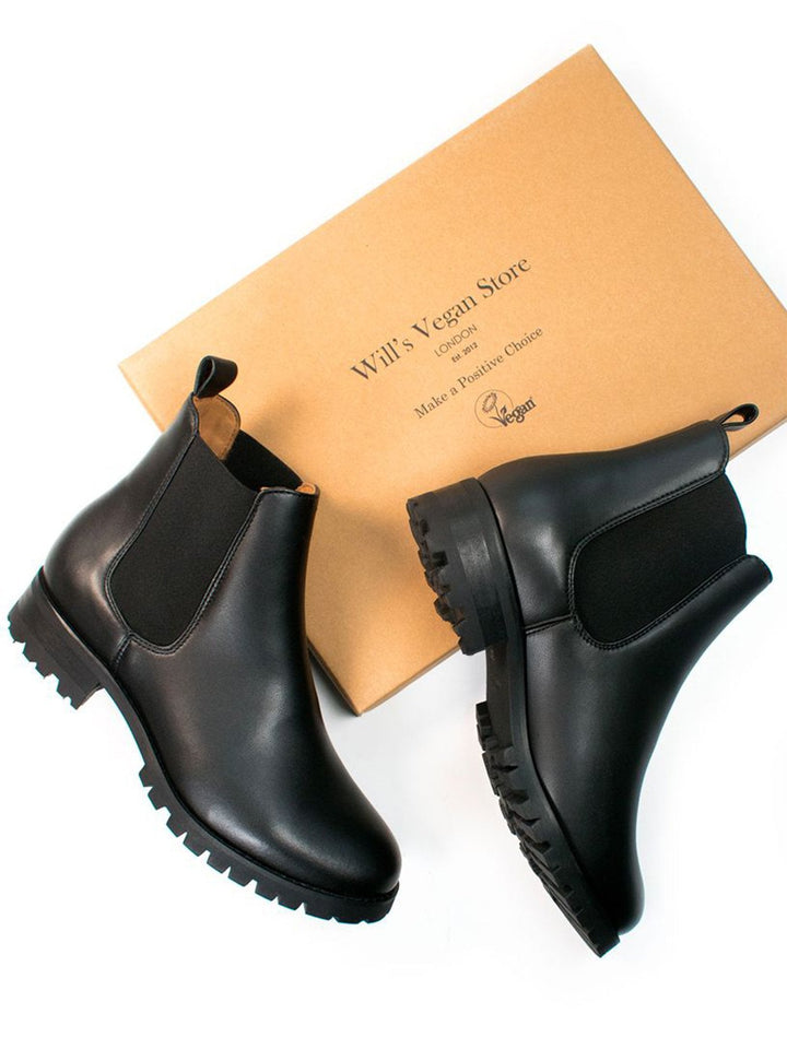 Bottines chelsea noirs avec semmelles crantée