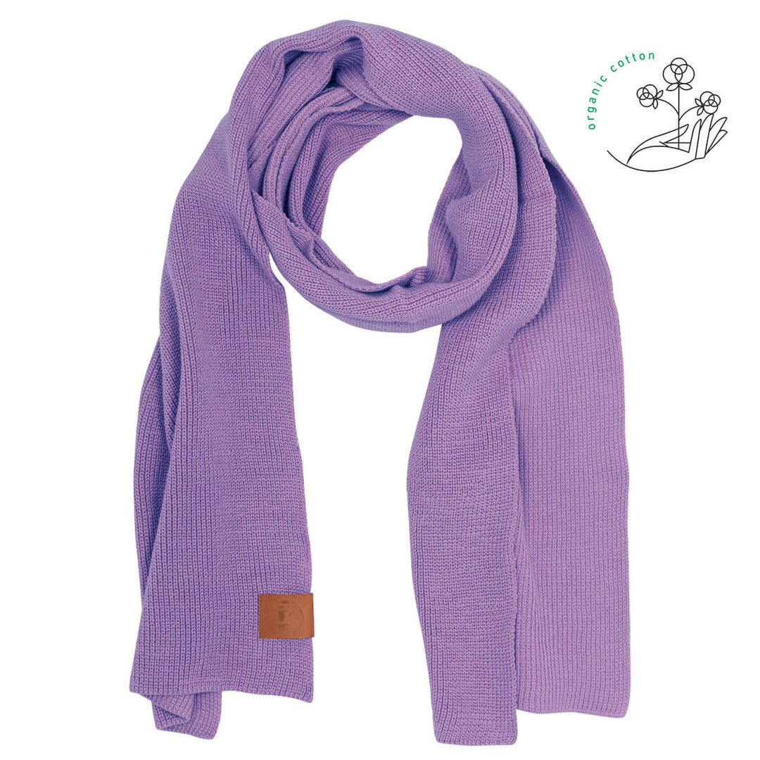 écharpe mauve en coton bio vegan