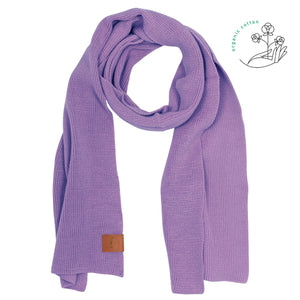 écharpe mauve en coton bio vegan