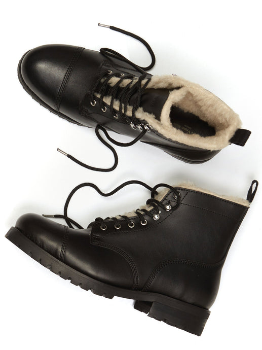 Men's fur-lined work boots