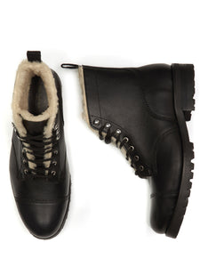 Men's fur-lined work boots