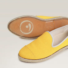 Load image into Gallery viewer, Espadrille homme coton recycle packshot vue semelles jaune