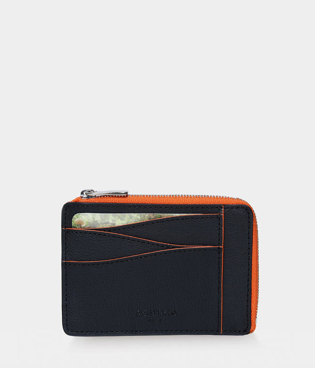 Grand porte-carte zippé Mylo™️ orange en mycélium, structure souterraine des champignons - éthique, écoresponsable, écologique, durable et sans cruauté