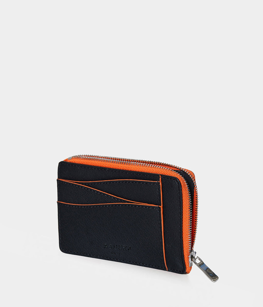 Grand porte-carte zippé Mylo™️ orange en mycélium, structure souterraine des champignons - éthique, écoresponsable, écologique, durable et sans cruauté
