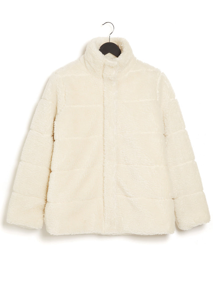 manteau en moumoute blanc