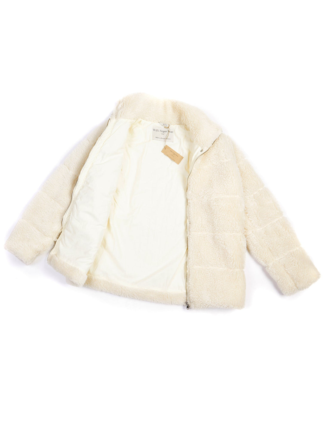 manteau en fausse fourrure blanche