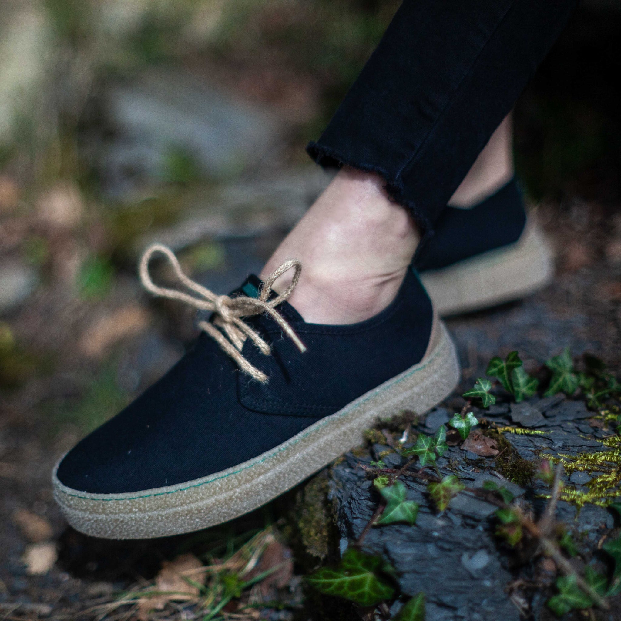 éco Responsable Basket éécologique Femme Baskets Basses En Toile De Coton Bio Mai Chau Canvas Teal Green · Beig