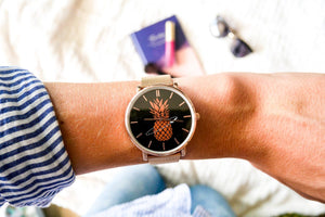 Montre acier inoxydable or rose