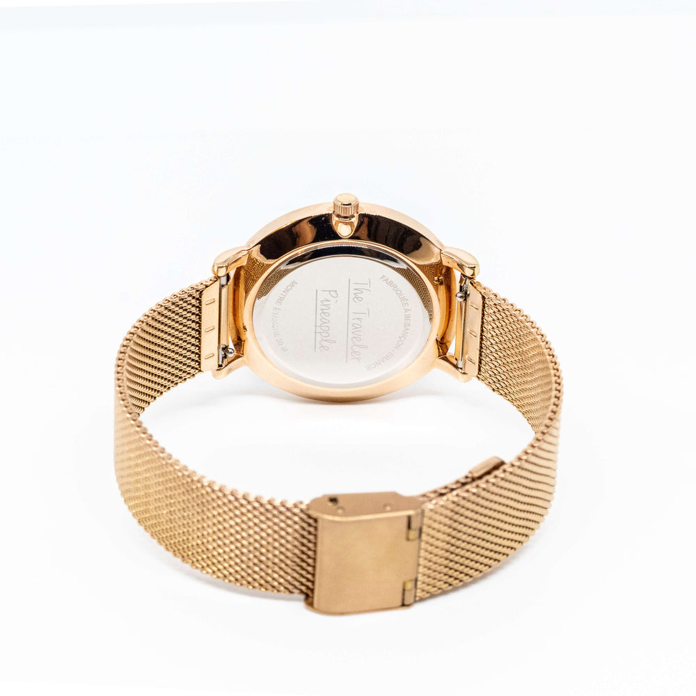 Montre acier inoxydable or rose