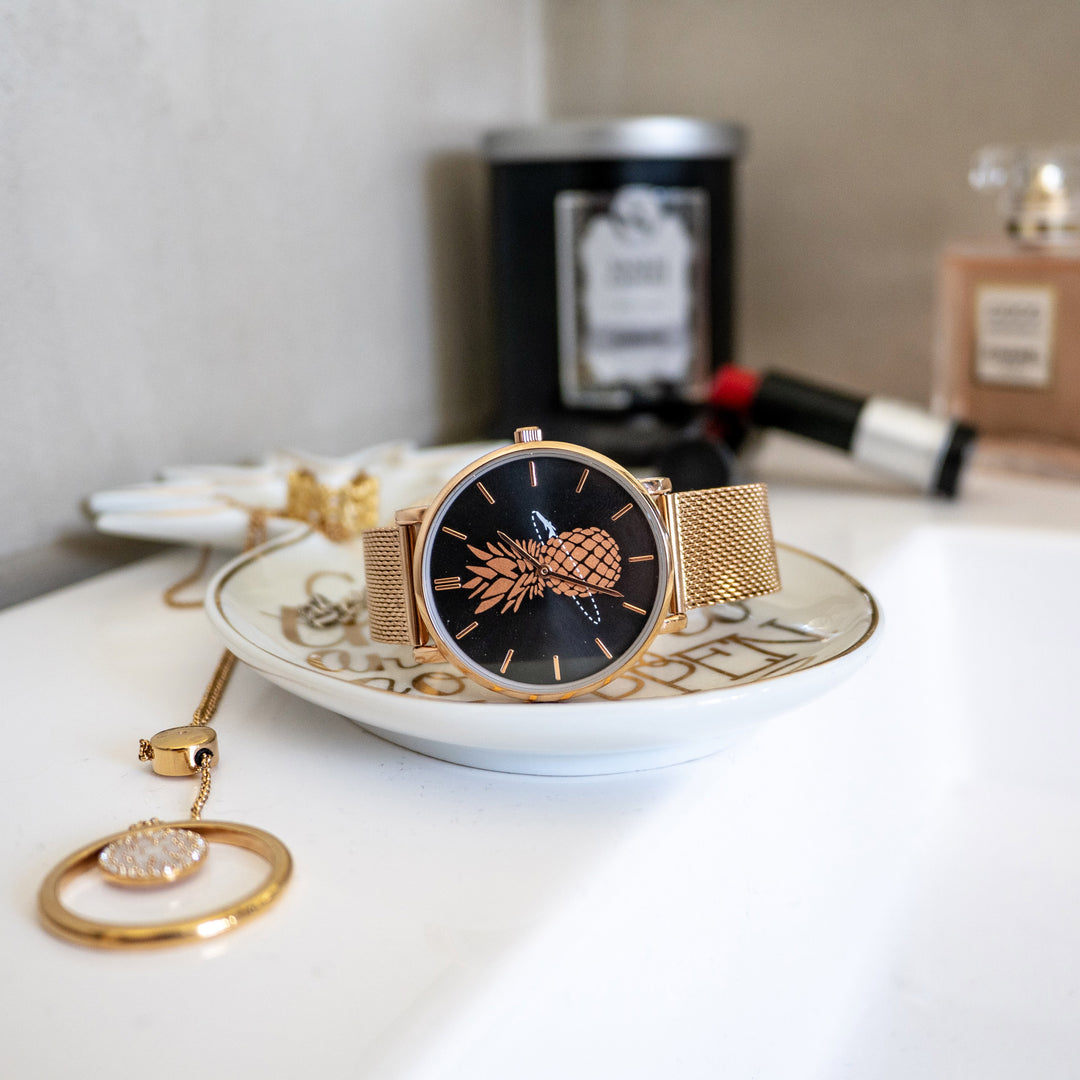 Montre acier inoxydable or rose