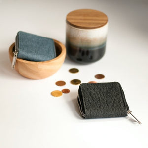 Porte-monnaie Piñatex Bleu