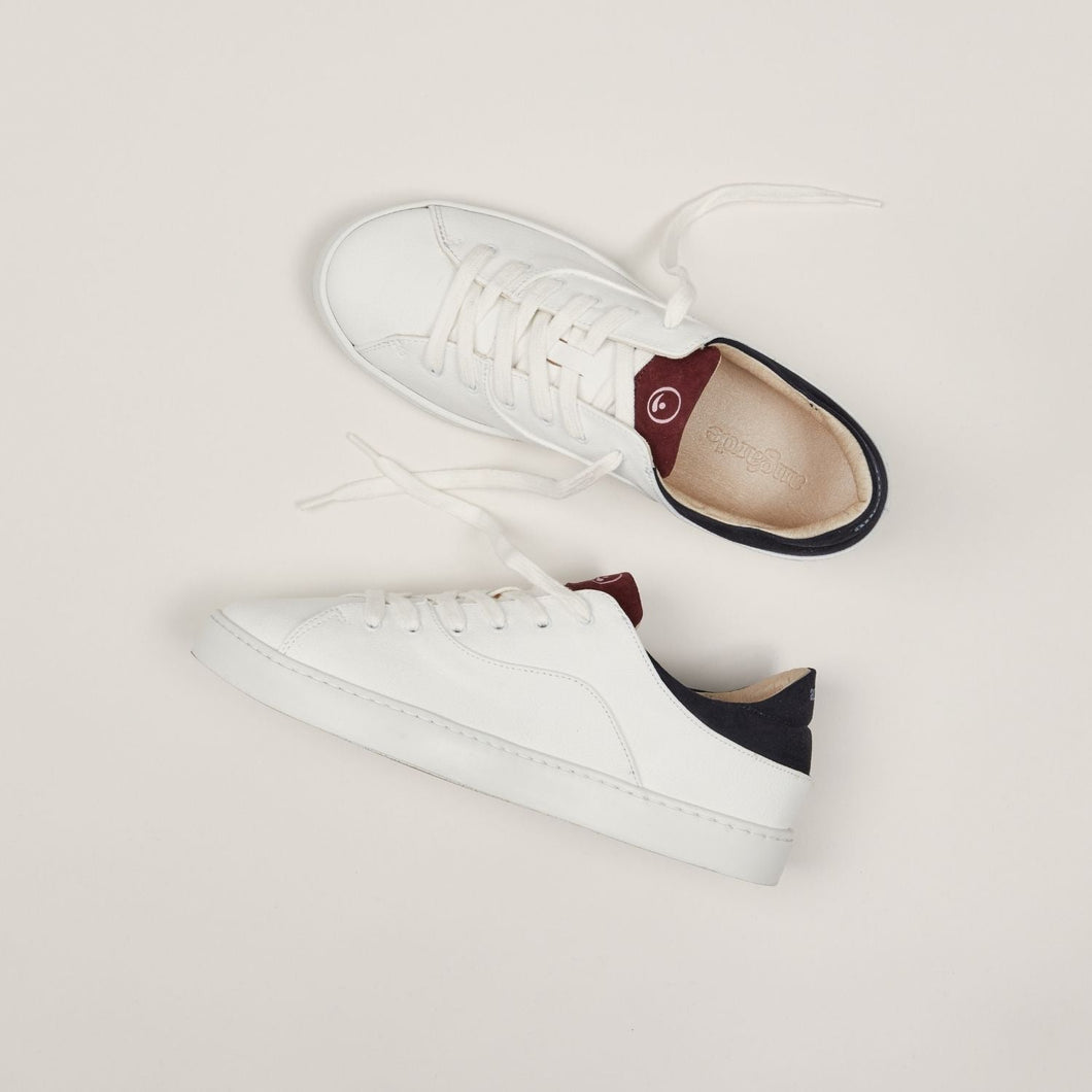 Sneakers femme after surf en raisin couleur blanc bleu bordeaux en vue packshot de dessus