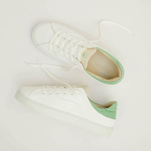 Baskets sneakers femme After Surf Raisin Blanc Vert, packshot vue dessus