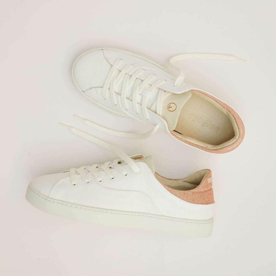 Baskets sneakers femme After Surf Raisin Blanc Terracotta, packshot vue dessus