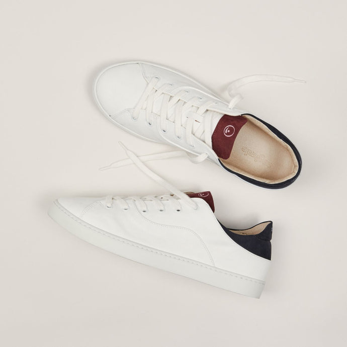 Sneakers homme after surf en raisin couleur blanc et marine bordeaux en packshot en vue de dessus