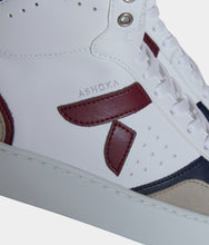 Load image into Gallery viewer, Détails sneaker motante biosourcée &amp; recyclée Matéo bordeaux-marine - basket éthique, écoresponsable et vegan.