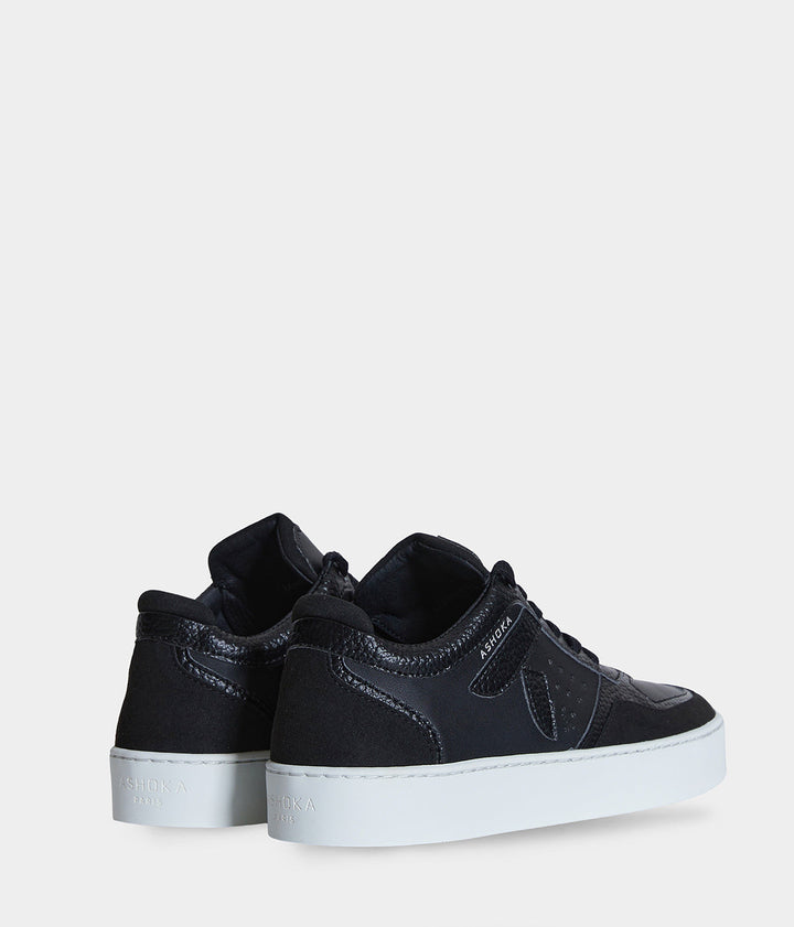 Sneaker végétale Matéo basse biosourcée &amp; recyclée noire - Tennis éthique, écoresponsable et vegan