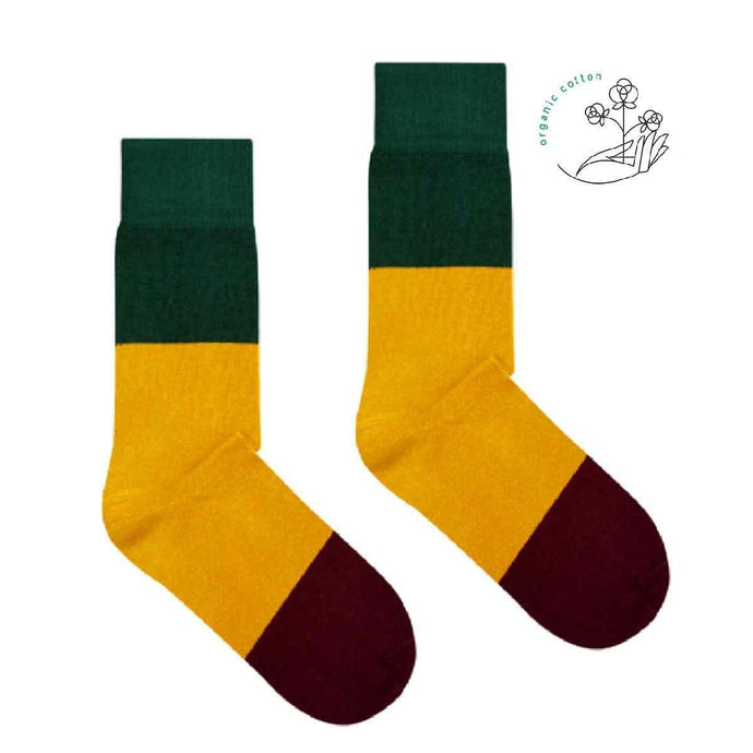 Chaussettes en coton bio tricolor