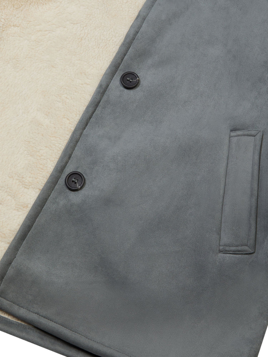 manteau daim vegan doublé shearling