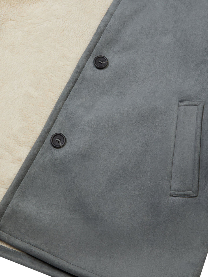 manteau daim vegan doublé shearling