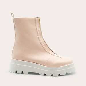 bottines vegan en cuir de mais rose clair