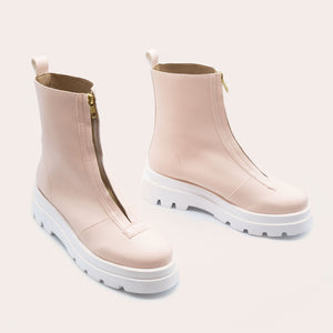 bottines vegan en cuir de mais rose clair