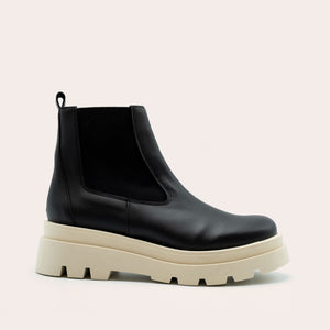 bottines vegan noire avec semelles épaisses