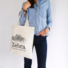 Load image into Gallery viewer, tote bag coton bio zebra vegan shop