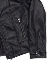 Laden Sie das Bild in den Galerie-Viewer, Veste en cuir vegan pour homme style racer
