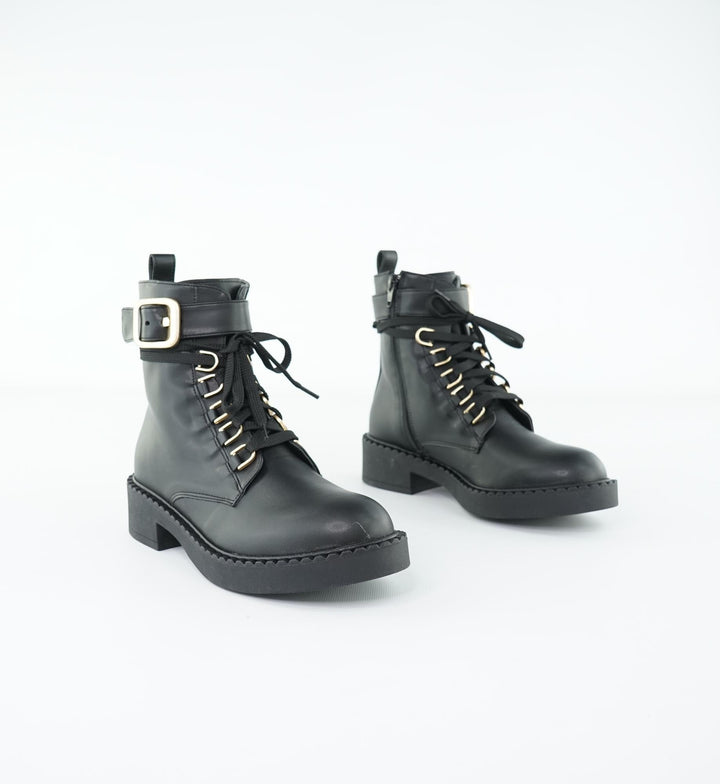 bottines vegan noires à lacets