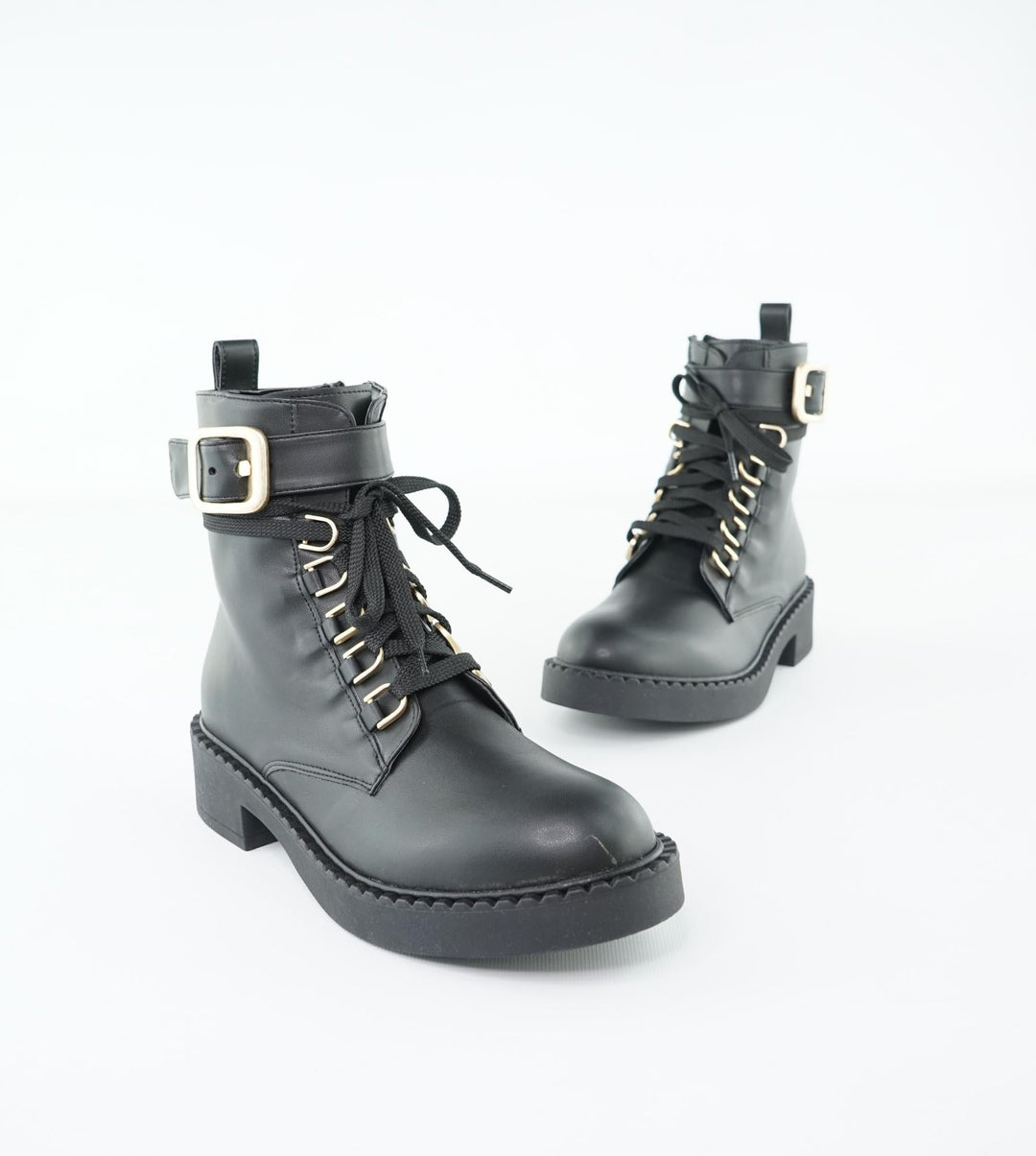 bottines vegan noires à lacets