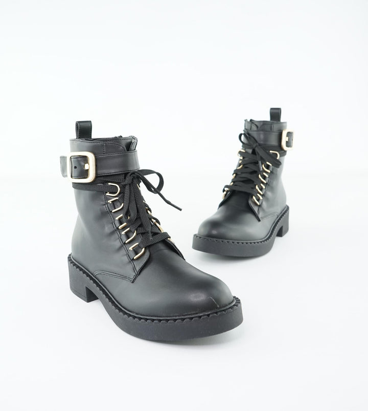 bottines vegan noires à lacets