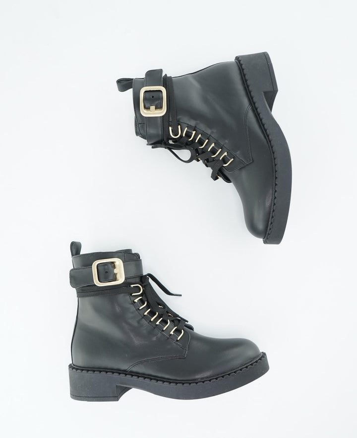 bottines vegan noires à lacets