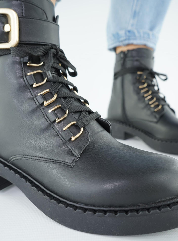 bottines vegan noires à lacets