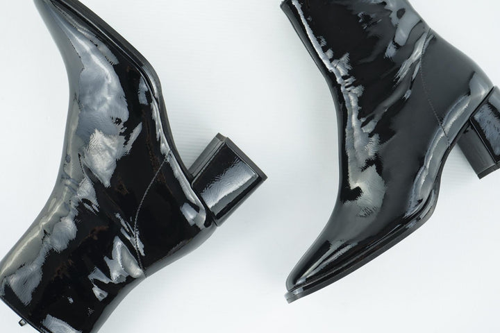 Bottines vegan noires vers à talons