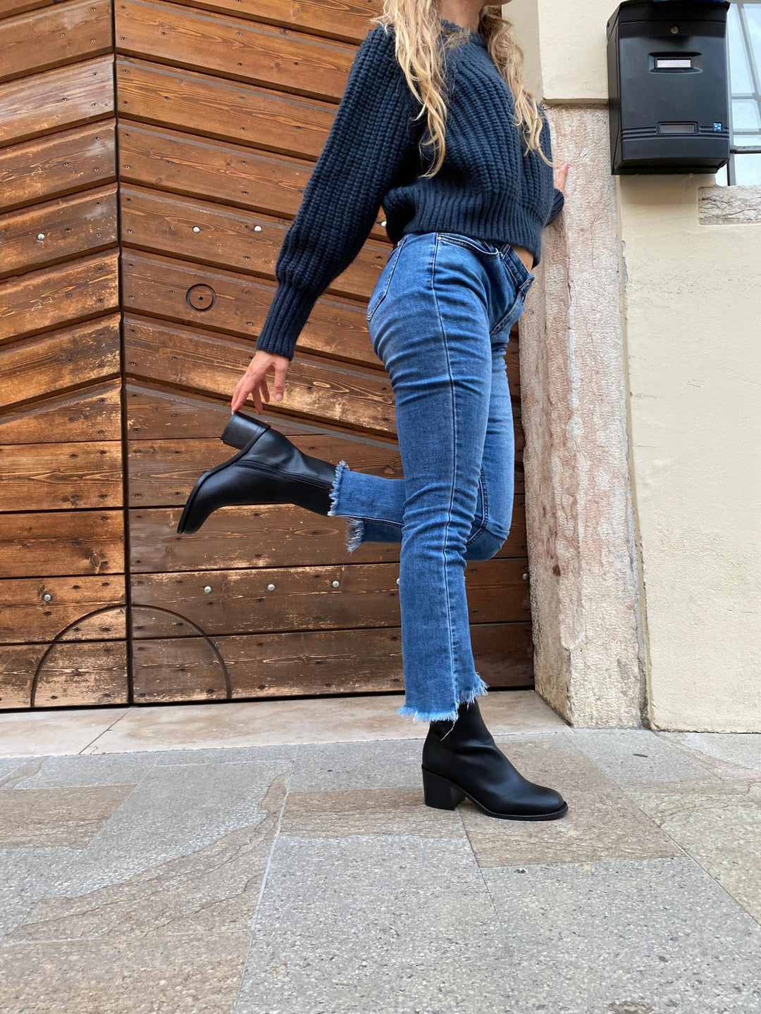 bottines noires vegan style vintage 