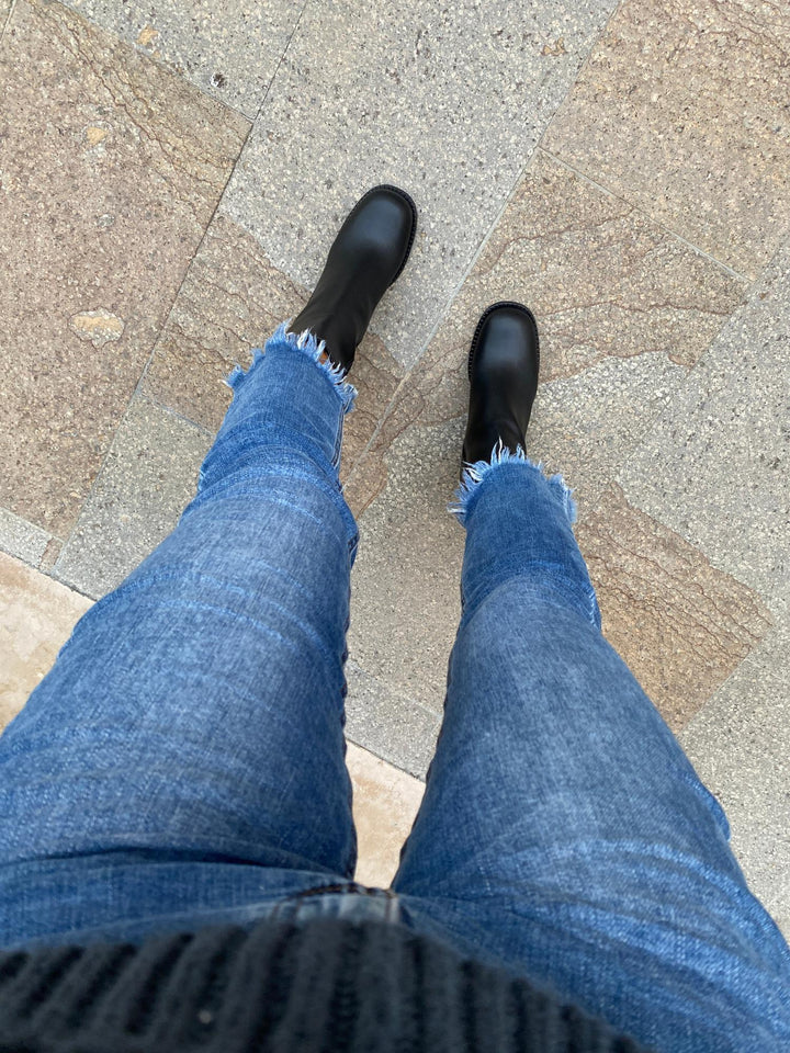 bottines noires vegan style vintage 
