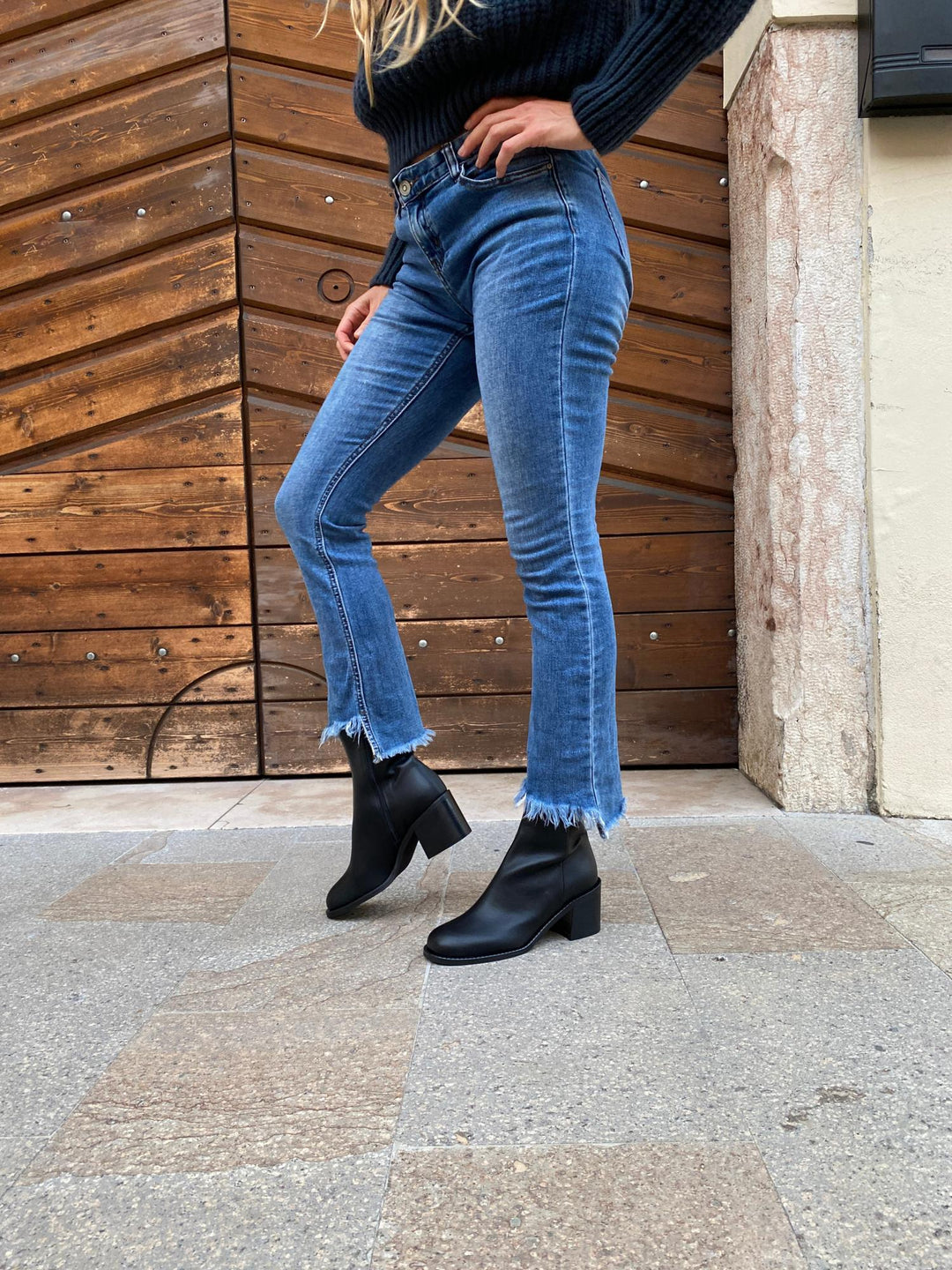 bottines noires vegan style vintage 