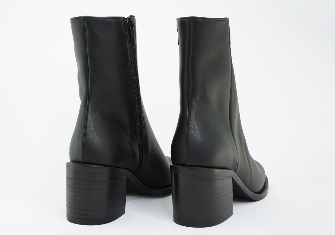bottines noires vegan style vintage 