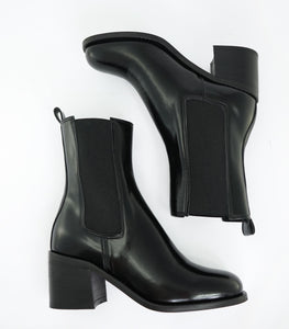 bottines vegan noires vernies à talons