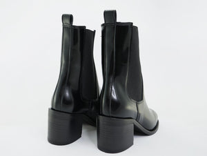 bottines vegan noires vernies à talons